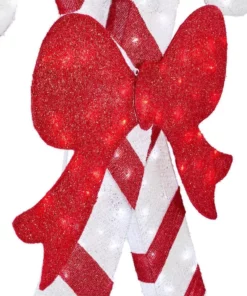 Home Accents Holiday 6 ft Cool White LED Candy Canes with Bow Holiday Yard Decoration -Home Accents Holiday Shop home accents holiday christmas yard decorations 22rt1412211 1d 1000