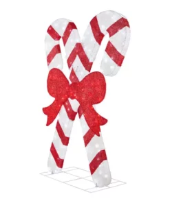 Home Accents Holiday 6 ft Cool White LED Candy Canes with Bow Holiday Yard Decoration -Home Accents Holiday Shop home accents holiday christmas yard decorations 22rt1412211 40 1000