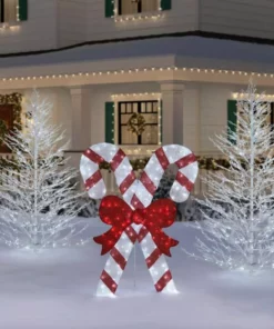 Home Accents Holiday 6 ft Cool White LED Candy Canes with Bow Holiday Yard Decoration -Home Accents Holiday Shop home accents holiday christmas yard decorations 22rt1412211 66 1000