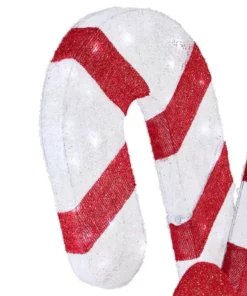 Home Accents Holiday 6 ft Cool White LED Candy Canes with Bow Holiday Yard Decoration -Home Accents Holiday Shop home accents holiday christmas yard decorations 22rt1412211 a0 1000