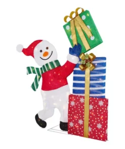 Home Accents Holiday 4 ft Warm White LED Snowman Stacking Gifts Holiday Yard Decoration -Home Accents Holiday Shop home accents holiday christmas yard decorations 22rt1932214 40 1000