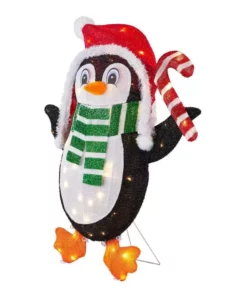 Home Accents Holiday 3 ft Warm White LED Penguin in with Candy Cane Holiday Yard Decoration -Home Accents Holiday Shop home accents holiday christmas yard decorations 22rt1962214 40 1000