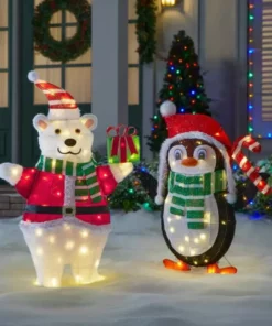 Home Accents Holiday 3 ft Warm White LED Penguin in with Candy Cane Holiday Yard Decoration -Home Accents Holiday Shop home accents holiday christmas yard decorations 22rt1962214 66 1000