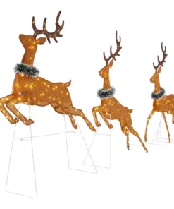 Home Accents Holiday 58 in Warm White LED 2D Set Of 3 Deer Holiday Yard Decoration -Home Accents Holiday Shop home accents holiday christmas yard decorations 22rt2092214 40 1000