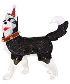 Home Accents Holiday 2.5 ft Warm White LED Husky with Hat Holiday Yard Decoration -Home Accents Holiday Shop home accents holiday christmas yard decorations 22rt2152214 40 1000