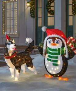 Home Accents Holiday 2.5 ft Warm White LED Husky with Hat Holiday Yard Decoration -Home Accents Holiday Shop home accents holiday christmas yard decorations 22rt2152214 66 1000