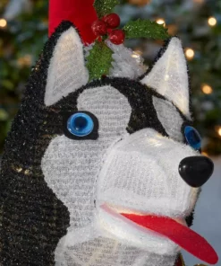 Home Accents Holiday 2.5 ft Warm White LED Husky with Hat Holiday Yard Decoration -Home Accents Holiday Shop home accents holiday christmas yard decorations 22rt2152214 a0 1000