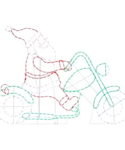 Home Accents Holiday 4 ft Silhouette Motorcycle Santa Holiday Yard Decoration