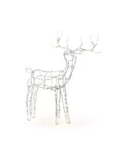 Home Accents Holiday 4 ft Warm White LED White Wire Buck Holiday Yard Decoration