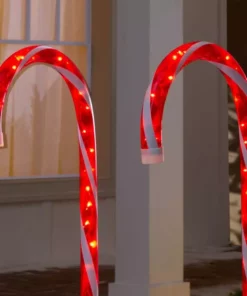 Home Accents Holiday 4 ft Lighted Candy Cane 3-Pack Holiday Yard Decoration -Home Accents Holiday Shop home accents holiday christmas yard decorations ty086 2018 2 a0 1000