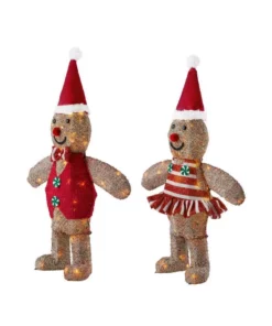 Home Accents Holiday 3 ft Warm White LED Gingerbread Girl and Boy Holiday Yard Decoration 9 Home Accents Holiday 3 ft Warm White LED Gingerbread Girl and Boy Holiday Yard Decoration -Home Accents Holiday Shop home accents holiday christmas yard decorations ty194 2011 asst 40 1000