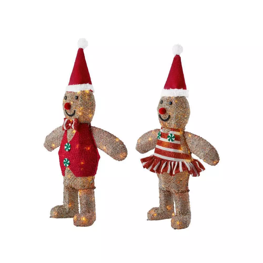 Home Accents Holiday 3 ft Warm White LED Gingerbread Girl and Boy Holiday Yard Decoration 5 Home Accents Holiday 3 ft Warm White LED Gingerbread Girl and Boy Holiday Yard Decoration - Image 3