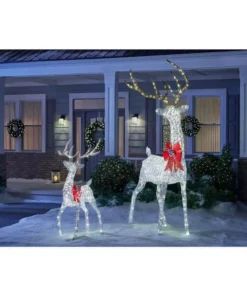 Home Accents Holiday 8.5 ft Warm White LED Giant Buck with Bow Holiday Yard Decoration -Home Accents Holiday Shop home accents holiday christmas yard decorations ty285 1911 a0 1000