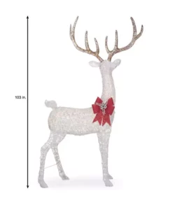 Home Accents Holiday 8.5 ft Warm White LED Giant Buck with Bow Holiday Yard Decoration -Home Accents Holiday Shop home accents holiday christmas yard decorations ty285 1911 c3 1000