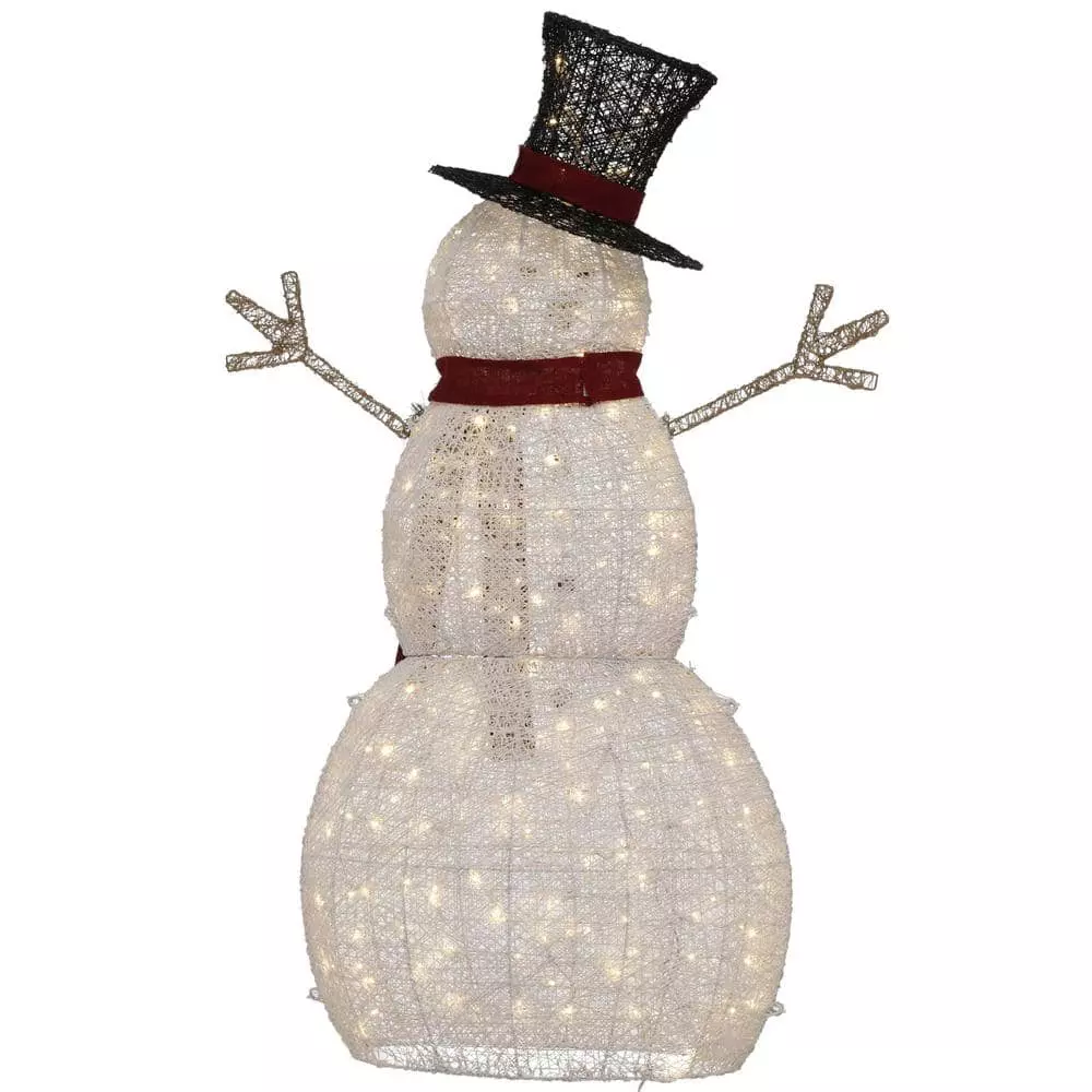 Home Accents Holiday 5 ft Warm White LED Snowman Holiday Yard Decoration 7 Home Accents Holiday 5 ft Warm White LED Snowman Holiday Yard Decoration - Image 5