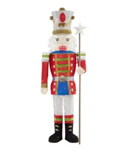Home Accents Holiday 5.5 ft Warm White LED Solider Nutcracker Holiday Yard Decoration