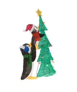 Home Accents Holiday 62 in Penguins with Christmas Tree Holiday Yard Decoration -Home Accents Holiday Shop home accents holiday christmas yard decorations ty337 1611 1 40 1000