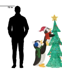Home Accents Holiday 62 in Penguins with Christmas Tree Holiday Yard Decoration -Home Accents Holiday Shop home accents holiday christmas yard decorations ty337 1611 1 a0 1000