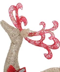 Home Accents Holiday 5 ft Gold Reindeer with 44 in Sleigh Holiday Yard Decoration -Home Accents Holiday Shop home accents holiday christmas yard decorations ty374 375 1411 a0 1000