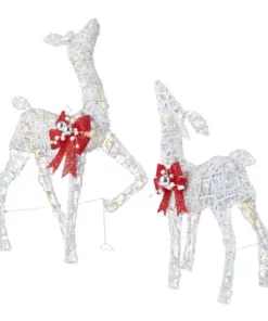 Home Accents Holiday 2-Piece Warm White LED Doe and Fawn Holiday Yard Decoration -Home Accents Holiday Shop home accents holiday christmas yard decorations ty406 1911 40 1000