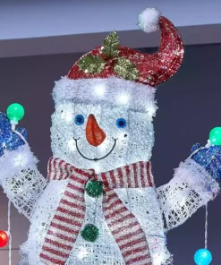 Home Accents Holiday 7 ft Cool White LED 3 Stacked Snowmen Holiday Yard Decoration -Home Accents Holiday Shop home accents holiday christmas yard decorations ty416 2011 a0 1000