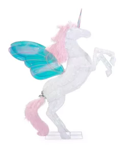 Home Accents Holiday 6 ft Cool White LED Unicorn with Wings Holiday Yard Decoration