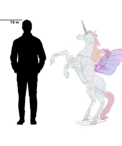 Home Accents Holiday 6 ft Cool White LED Unicorn with Wings Holiday Yard Decoration -Home Accents Holiday Shop home accents holiday christmas yard decorations ty505 1714 1 77 1000