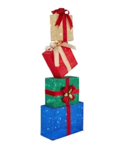Home Accents Holiday 4.5 ft LED Stacked Gift Box Set Holiday Yard Decoration -Home Accents Holiday Shop home accents holiday christmas yard decorations ty545 2014 40 1000