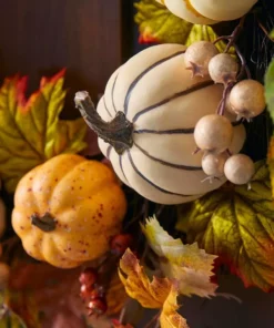 Home Accents Holiday 30 in Mixed Pumpkins Fall Harvest Wreath -Home Accents Holiday Shop home accents holiday fall wreaths 21ge10013 a0 1000