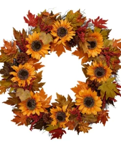 Home Accents Holiday 30 in Sunflower and Berry Fall Harvest Wreath