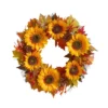 Home Accents Holiday 22 in Unlit Artificial Sunflower and Pinecone Harvest Fall Wreath -Home Accents Holiday Shop home accents holiday fall wreaths 2528560hd 64 1000