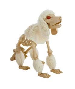 Home Accents Holiday 17 in. Animated Skeleton Poodle with LED Eyes
