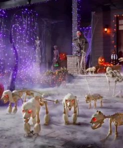 Home Accents Holiday 17 in. Animated Skeleton Poodle with LED Eyes -Home Accents Holiday Shop home accents holiday halloween animatronics 22pa17071 66 1000