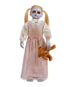 Home Accents Holiday 3 ft Animated LED Haunted Doll Halloween Animatronic