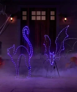 Home Accents Holiday 4.5 ft LED Purple Cat Silhouette Halloween Yard Decoration -Home Accents Holiday Shop home accents holiday halloween yard decorations 22rt3382225yx 1d 1000