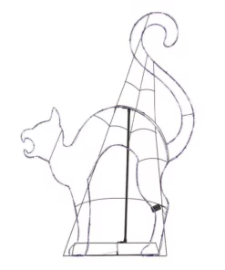 Home Accents Holiday 4.5 ft LED Purple Cat Silhouette Halloween Yard Decoration