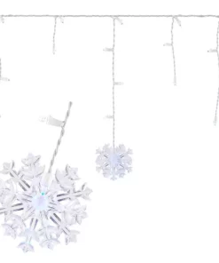 Home Accents Holiday 70L Cool White Dome Icicle With Snowflakes Lights