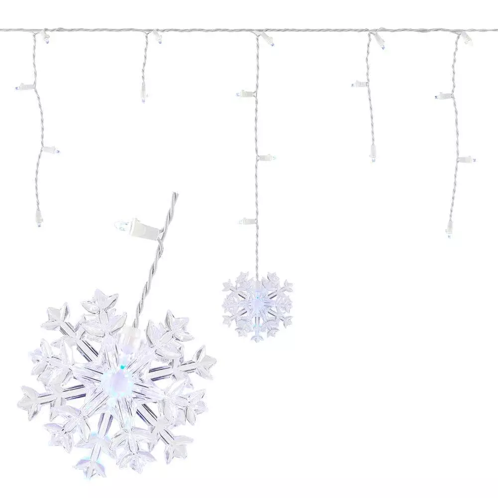 Home Accents Holiday 70L Cool White Dome Icicle With Snowflakes Lights 3 Home Accents Holiday 70L Cool White Dome Icicle With Snowflakes Lights
