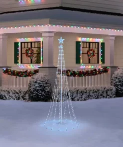 Home Accents Holiday 8 ft 31 Function LED Cone Tree Holiday Yard Decoration -Home Accents Holiday Shop home accents holiday outdoor christmas trees 22ky10004 1d 1000