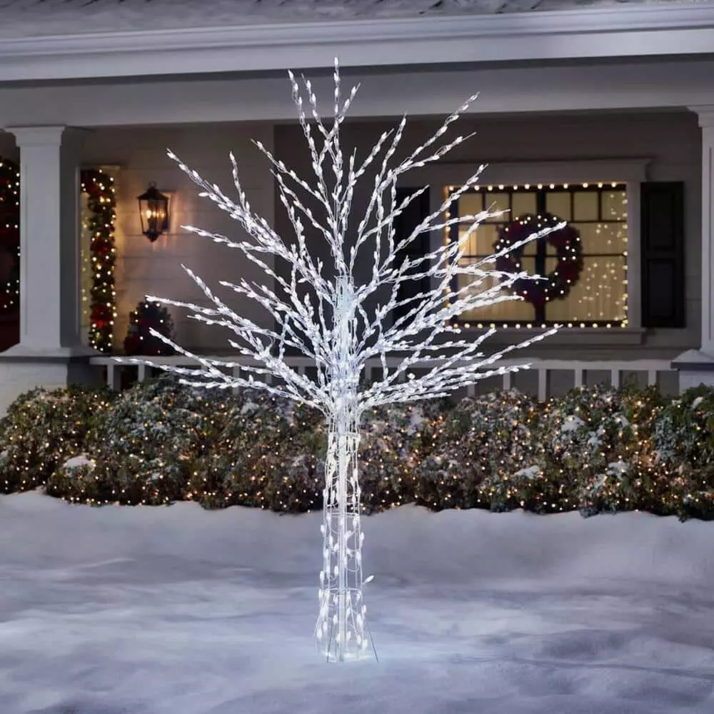 Home Accents Holiday 8 ft Bare Branch White LED Christmas Tree 4 Home Accents Holiday 8 ft Bare Branch White LED Christmas Tree - Image 2