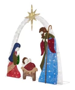 Home Accents Holiday 7 ft Warm White LED 2D Nativity Scene Holiday Yard Decoration -Home Accents Holiday Shop home accents holiday outdoor nativity sets 22rt1492211 40 1000