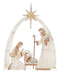 Home Accents Holiday 10 ft Warm White LED Giant Nativity Set Holiday Yard Decoration
