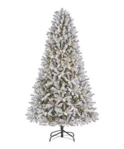 Home Accents Holiday 7.5 ft Starry Light Flocked Christmas Tree