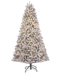 Home Accents Holiday 7.5 ft. Starry Light Fraser Fir Flocked LED Pre Lit Artificial Christmas Tree with 1500 Color Changing Lights