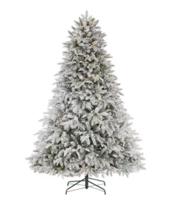 Home Accents Holiday 7.5 ft Mixed Pine Flocked LED Christmas Tree