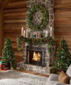 Home Accents Holiday 5 ft Woodmore Potted Christmas Tree 2-Pack -Home Accents Holiday Shop home accents holiday pre lit christmas trees chzh3811602t14 1d 1000