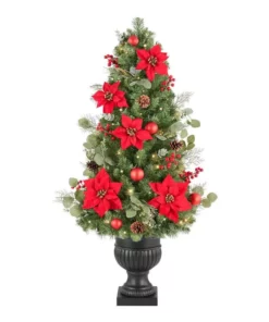 Home Accents Holiday 4.5 ft Berry Bliss Potted Christmas Tree