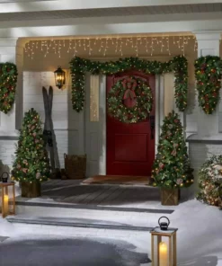 Home Accents Holiday 4.5 ft Woodmore Pine Potted Christmas Tree -Home Accents Holiday Shop home accents holiday pre lit christmas trees chzh3812070h4 1d 1000