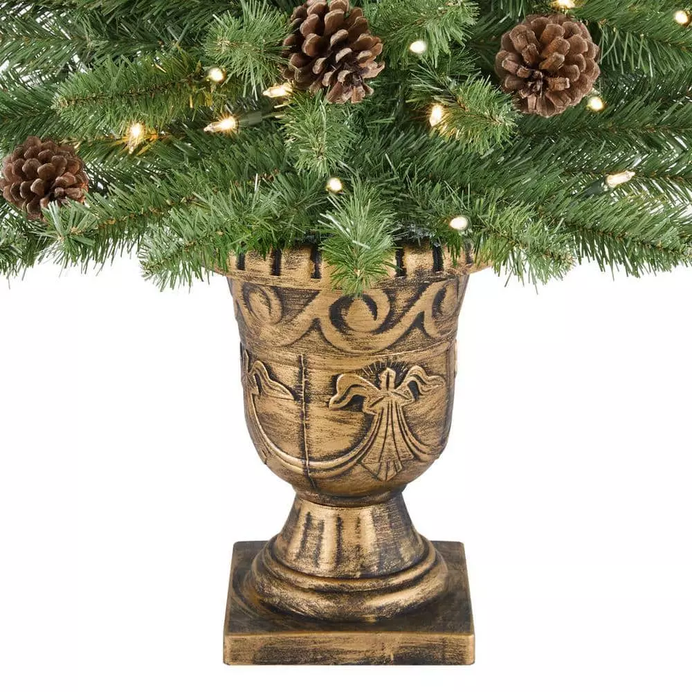 Home Accents Holiday 4 ft Montclair Spruce Potted 2-Pack 7 Home Accents Holiday 4 ft Montclair Spruce Potted 2-Pack - Image 5