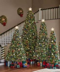 Home Accents Holiday 9 ft Sparkling Amelia Pine Christmas Tree -Home Accents Holiday Shop home accents holiday pre lit christmas trees tg90m3acdl16 c3 1000